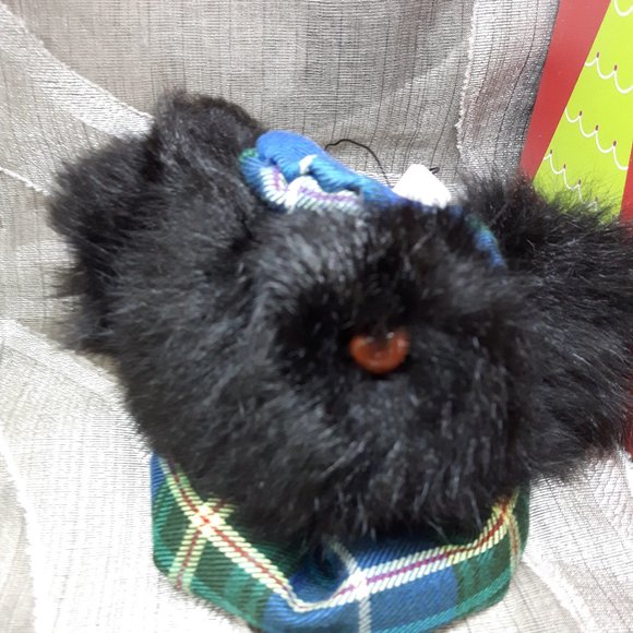 Tartan Teddy Bear Christmas Ornament - Genuine Fur - New Zealand Possum - Picture 3 of 8